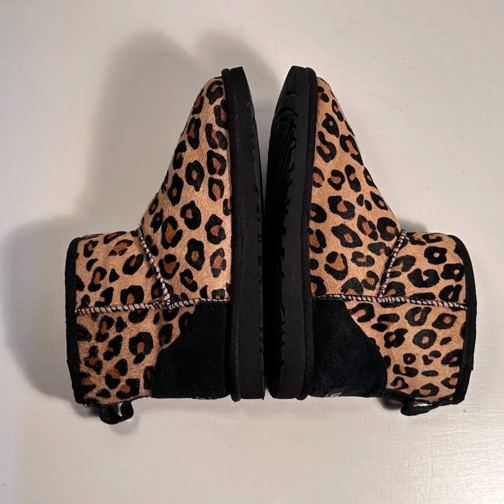 Ugg Ultra Mini Spotty Animal Print Pony Hair Shearling Boots Women Size 6 - Picture 6 of 8